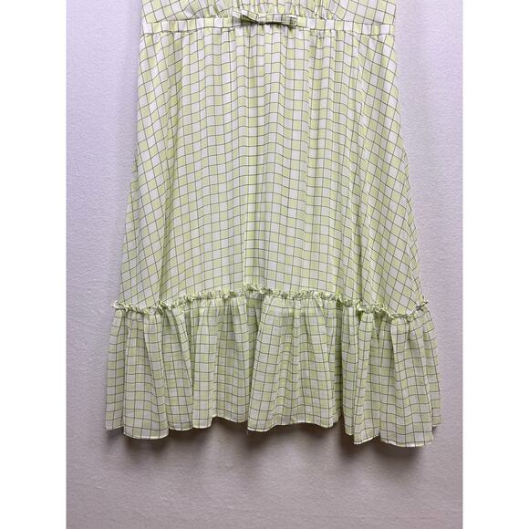 Ryegrass green check ruffle midi dress XXL country chick cottagecore ￼ - Picture 3 of 8
